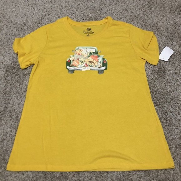 Tops - Women's Truck Load Tee T-shirt fall short sleeve crew neck size M mustard yellow